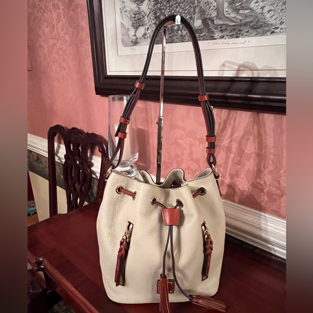 Dooney & Bourke Cooper Hobo Shoulder/Crossbody Bag. Bone/Ecru, (All 3 Pieces)